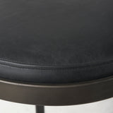 Tyson 17L x 18W x 31H Black Leather W/ Metal Frame Bar Stool by Mercana at Eve Furniture