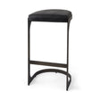 Tyson 17L x 18W x 31H Black Leather W/ Metal Frame Bar Stool by Mercana at Eve Furniture