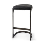 Tyson 17L x 18W x 31H Black Leather W/ Metal Frame Bar Stool by Mercana at Eve Furniture