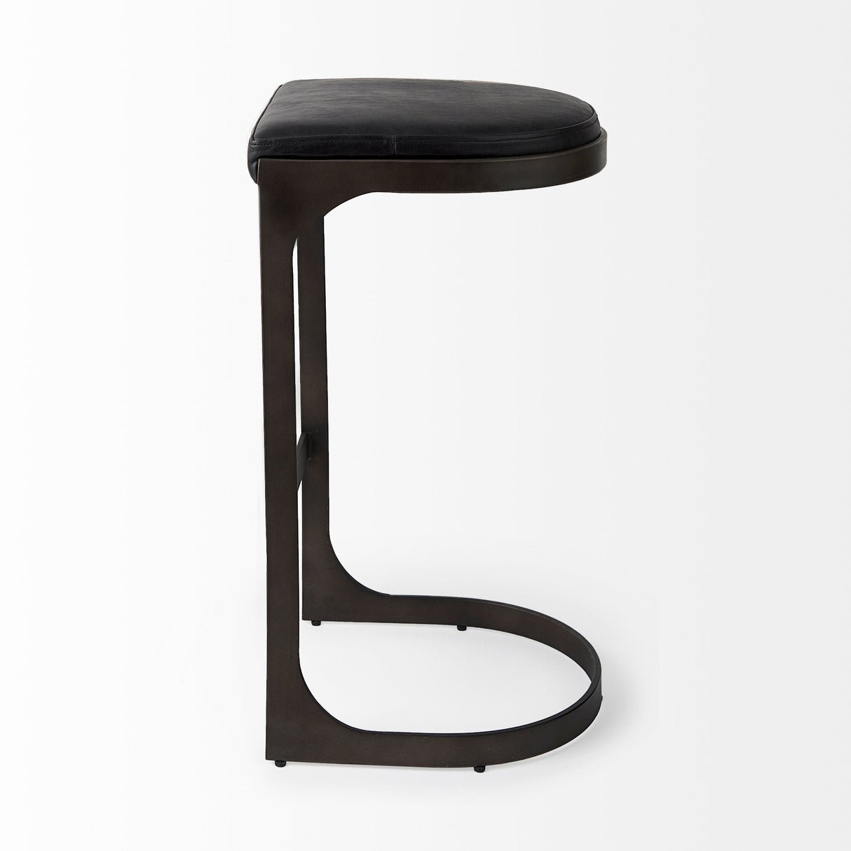 Tyson Black Leather W/ Metal Frame Bar Stool by Mercana at Eve Furniture