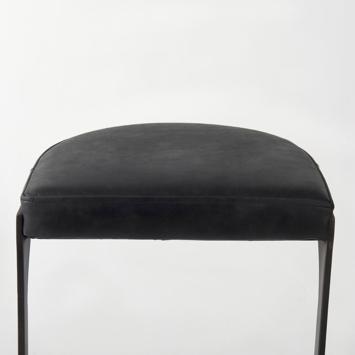 Tyson Black Leather W/ Metal Frame Bar Stool by Mercana at Eve Furniture