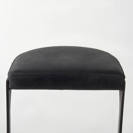 Tyson Black Leather W/ Metal Frame Bar Stool by Mercana at Eve Furniture