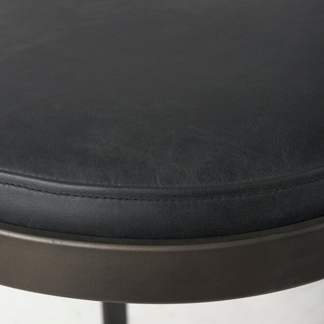 Tyson Black Leather W/ Metal Frame Bar Stool by Mercana at Eve Furniture