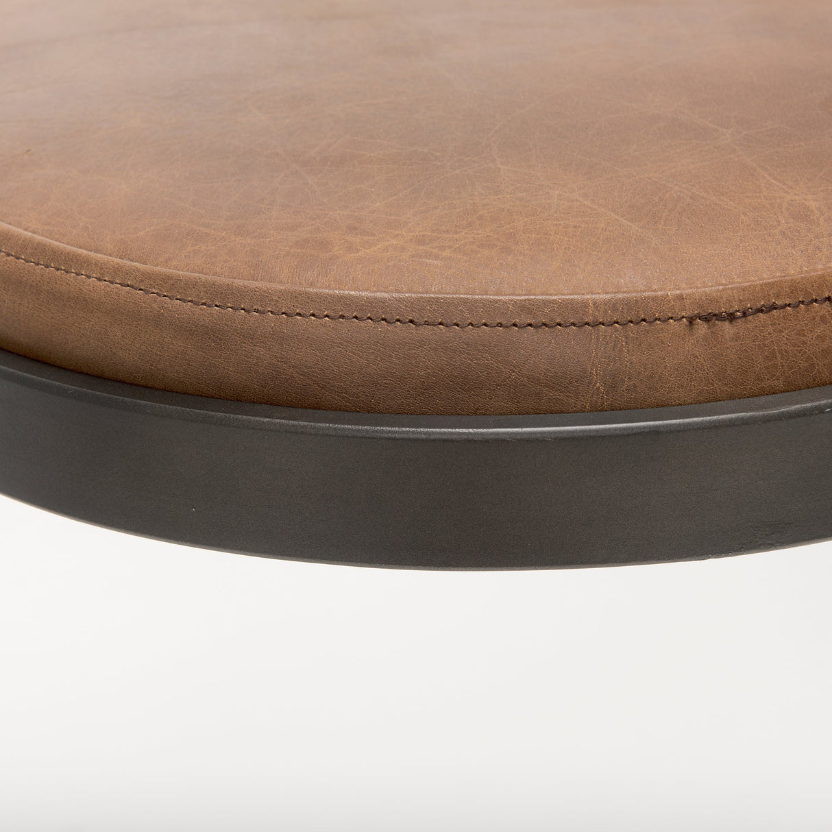 Tyson Brown Leather W/ Metal Frame Counter Stool by Mercana at Eve Furniture