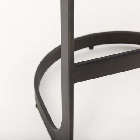 Tyson Brown Leather W/ Metal Frame Counter Stool by Mercana at Eve Furniture