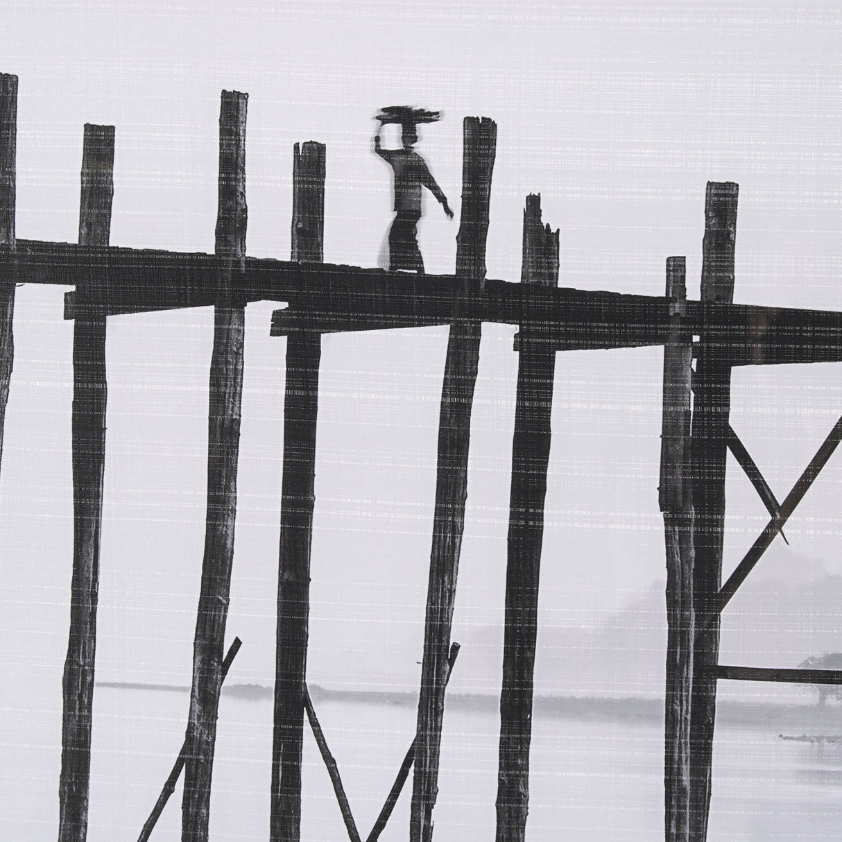 U Bein Bridge by Mercana Studio a Hand Embellished Textured Framed Photo Art Print Matted under Glas by Mercana at Eve Furniture
