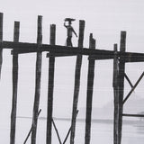 U Bein Bridge by Mercana Studio a Hand Embellished Textured Framed Photo Art Print Matted under Glas by Mercana at Eve Furniture