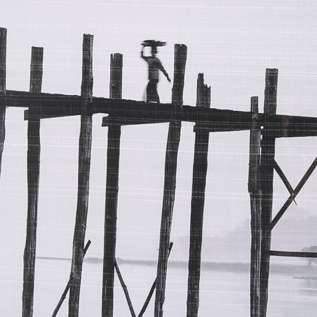 U Bein Bridge by Mercana Studio a Hand Embellished Textured Framed Photo Art Print Matted under Glas by Mercana at Eve Furniture