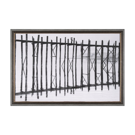 U Bein Bridge by Mercana Studio a Hand Embellished Textured Framed Photo Art Print Matted under Glas by Mercana at Eve Furniture