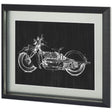 UA CH Motorcycle Graphic I by Megan Meagher Hand Embellished Framed Art Print Matted under Glass by Mercana at Eve Furniture