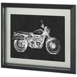 UA CH Motorcycle Graphic II by Megan Meagher Hand Embellished Framed Art Print Matted under Glass by Mercana at Eve Furniture