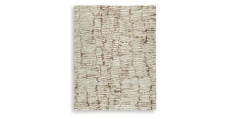 Uduak Cream/Tan/Rust Large Rug by Ashley at Eve Furniture