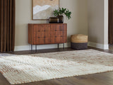 Uduak Cream/Tan/Rust Large Rug by Ashley at Eve Furniture