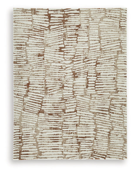 Uduak Cream/Tan/Rust Medium Rug by Ashley at Eve Furniture