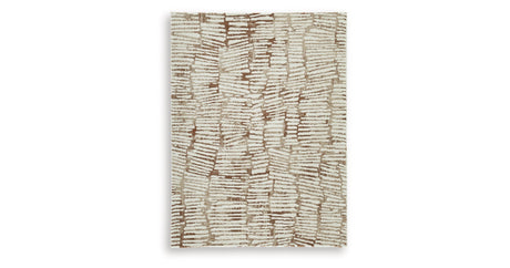Uduak Cream/Tan/Rust Medium Rug by Ashley at Eve Furniture
