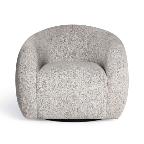Judy Black and White Woven Fabric Swivel Chair by TOV Furniture at Eve Furniture