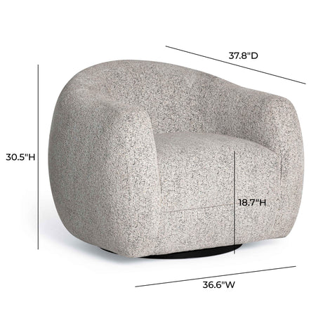 Judy Black and White Woven Fabric Swivel Chair by TOV Furniture at Eve Furniture