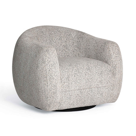 Judy Black and White Woven Fabric Swivel Chair by TOV Furniture at Eve Furniture