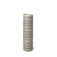 Uhura I Small Cream Black Patterned Cylindrical Vase by Mercana at Eve Furniture