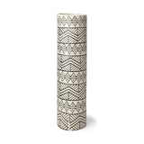 Uhura II Large Cream Black Patterned Cylindrical Ceramic Vase by Mercana at Eve Furniture