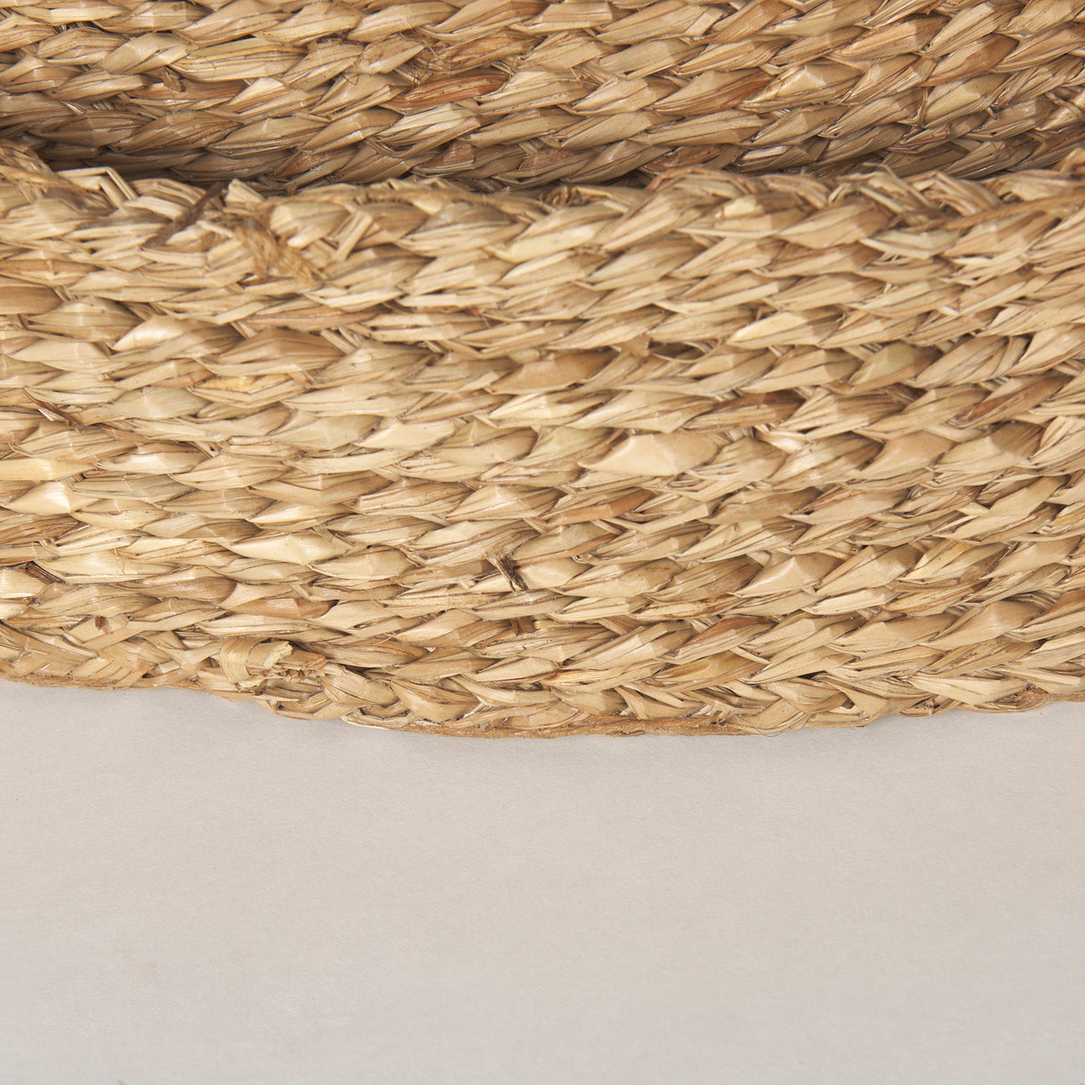 Ulana Set of 3 Round Nesting Seagrass Trays w/ Loop Handles by Mercana at Eve Furniture