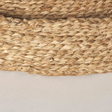 Ulana Set of 3 Round Nesting Seagrass Trays w/ Loop Handles by Mercana at Eve Furniture