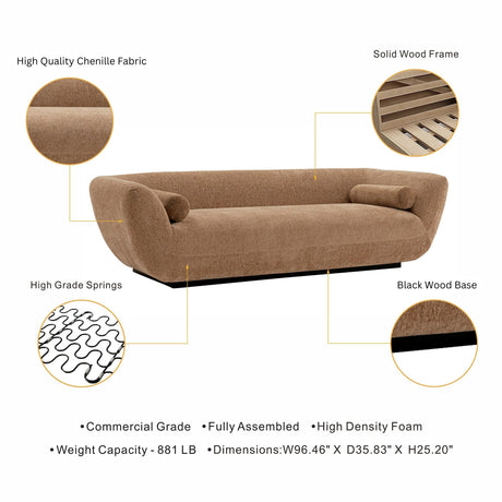 Ulka Sofa in Light Brown by Manhattan Comfort at Eve Furniture