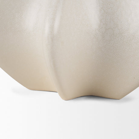 Ulrich Sculptural Cream Glazed Ceramic Vase by Mercana at Eve Furniture