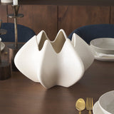 Ulrich Sculptural Cream Glazed Ceramic Vase by Mercana at Eve Furniture