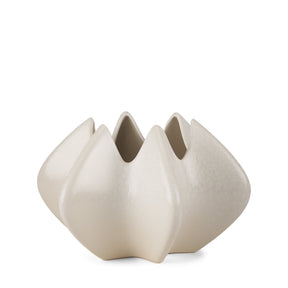Ulrich Sculptural Cream Glazed Ceramic Vase by Mercana at Eve Furniture