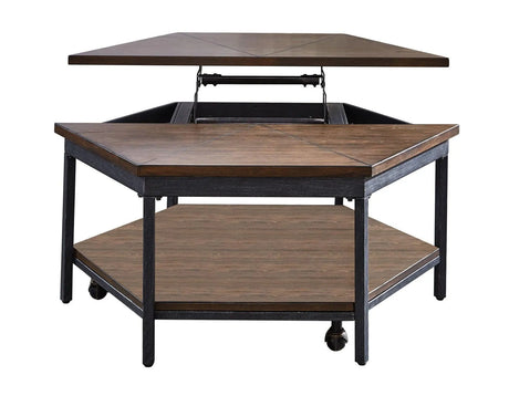 Ultimo Hexagon Lift-Top Cocktail Table w/Casters by Steve Silver at Eve Furniture