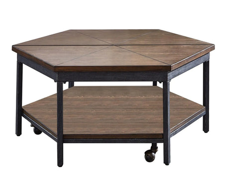 Ultimo Hexagon Lift-Top Cocktail Table w/Casters by Steve Silver at Eve Furniture