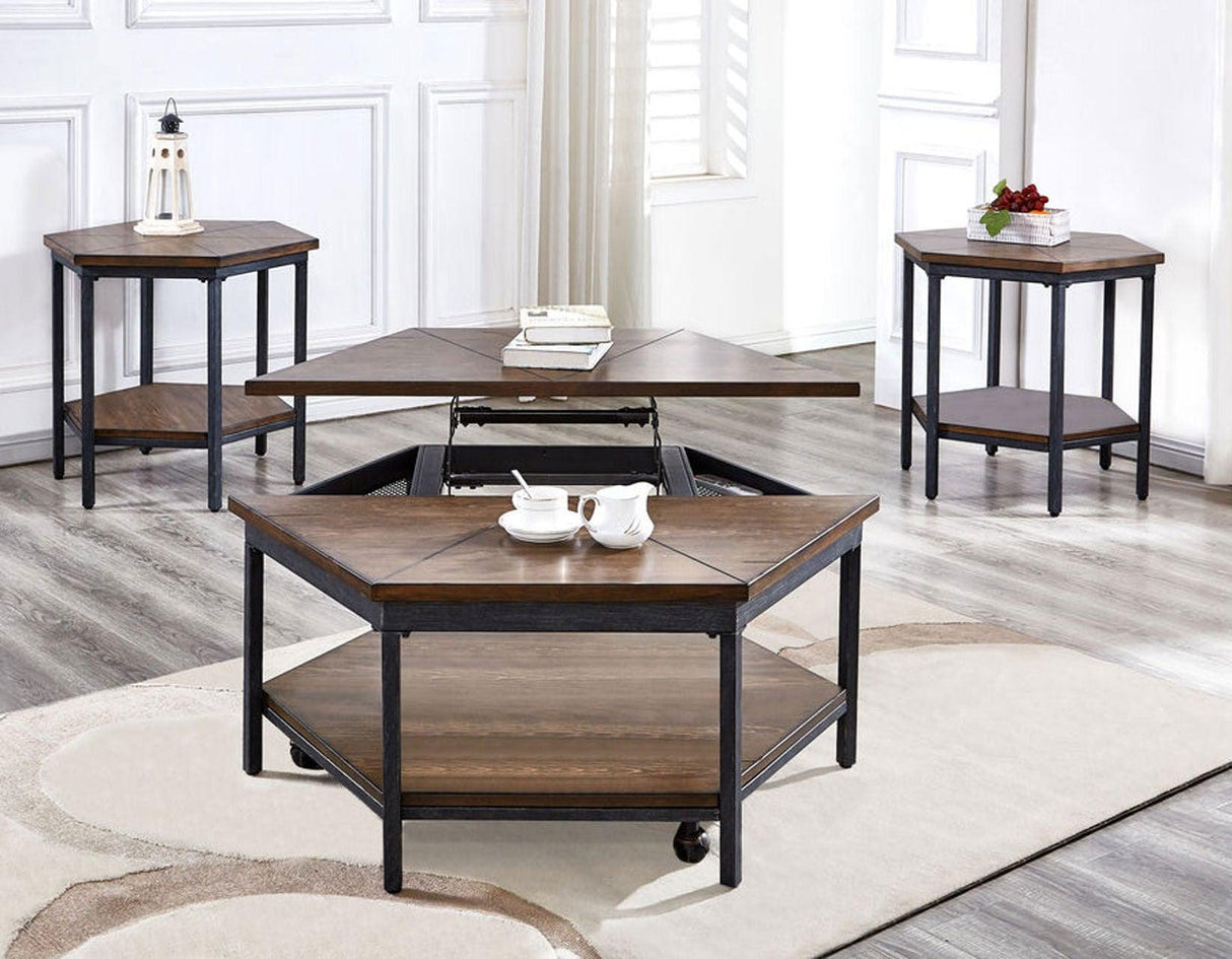 Ultimo Hexagon Lift-Top Cocktail Table w/Casters by Steve Silver at Eve Furniture