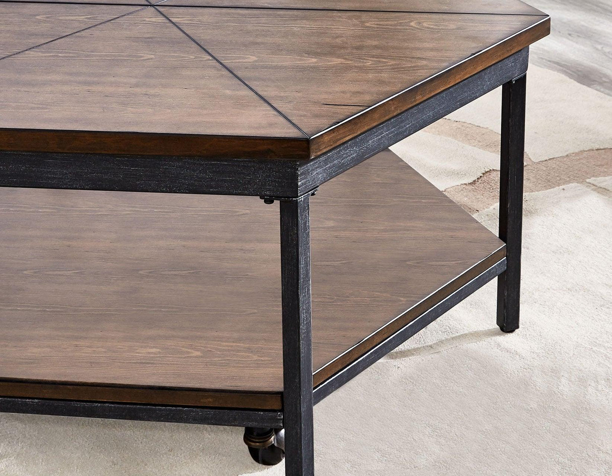 Ultimo Hexagon Lift-Top Cocktail Table w/Casters by Steve Silver at Eve Furniture