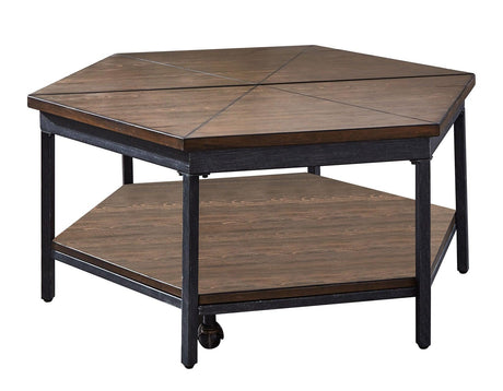 Ultimo Hexagon Lift-Top Cocktail Table w/Casters by Steve Silver at Eve Furniture