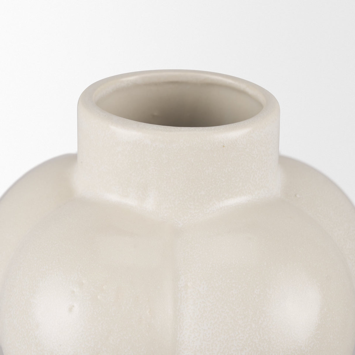 Ulvi Cream Glazed Bubble Ceramic Vase by Mercana at Eve Furniture
