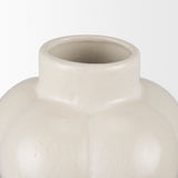 Ulvi Cream Glazed Bubble Ceramic Vase by Mercana at Eve Furniture