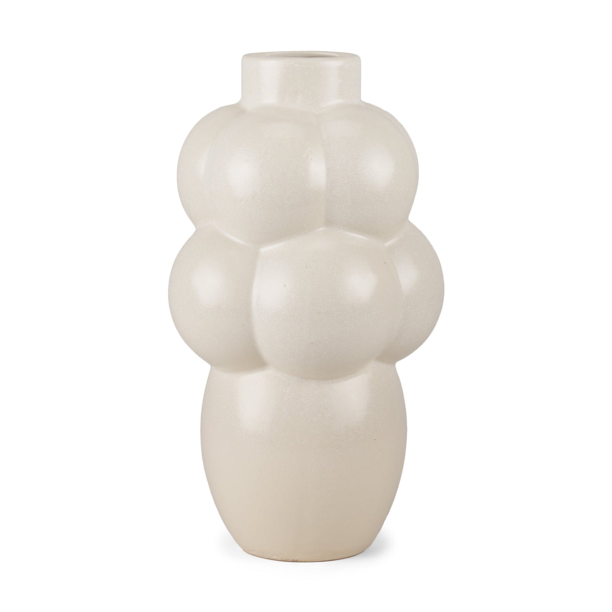 Ulvi Cream Glazed Bubble Ceramic Vase by Mercana at Eve Furniture