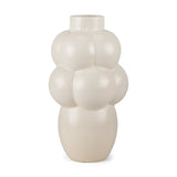 Ulvi Cream Glazed Bubble Ceramic Vase by Mercana at Eve Furniture