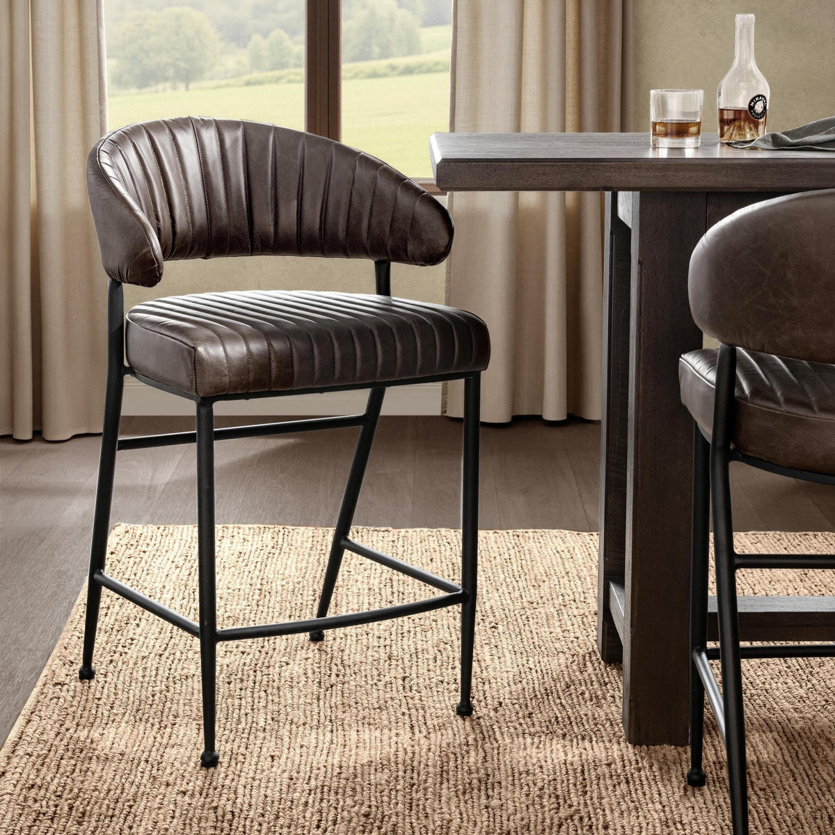 Umbria Burnished Walnut Counter Stool by Classic Home at Eve Furniture
