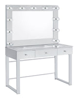 Umbridge 3-Drawer Vanity with Lighting Chrome/White