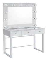 Umbridge Chrome and White 3-Drawer Vanity with Lighting by Coaster at Eve Furniture