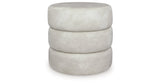 Ummi Bone Swivel Accent Ottoman by Ashley at Eve Furniture