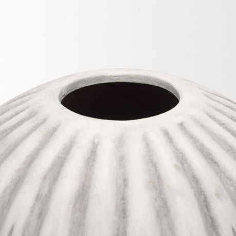 Ummi Tall Off White w/ Gray Antiquing Ceramic Vase by Mercana at Eve Furniture