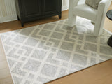 Unawick Gray/Ivory Medium Rug by Ashley at Eve Furniture