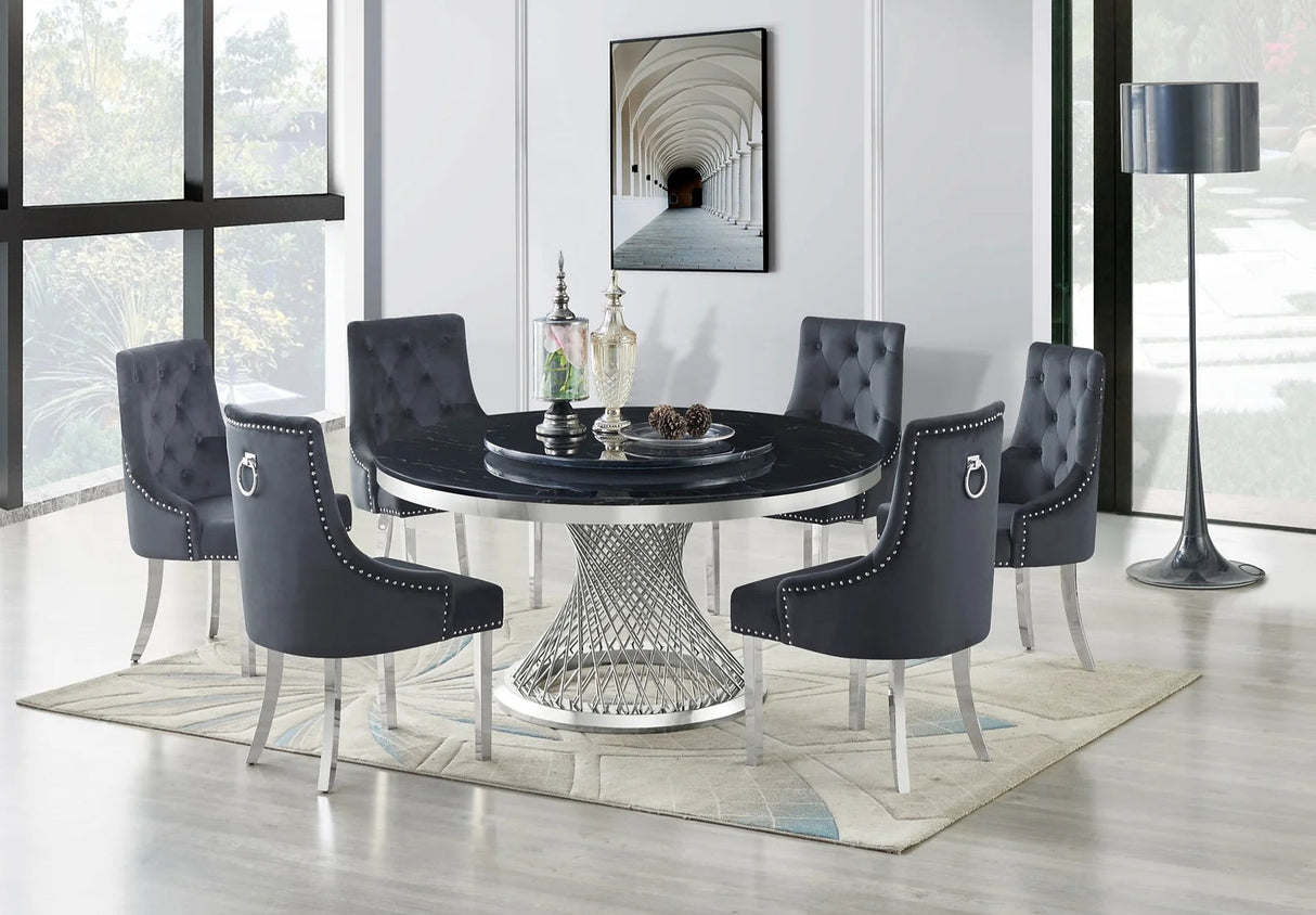 Unico Black/Chrome Dining Table by New Era Innovations at Eve Furniture