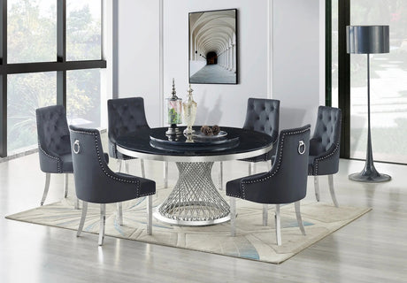 Unico Black/Chrome Dining Table by New Era Innovations at Eve Furniture