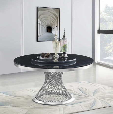 Unico Black/Chrome Dining Table by New Era Innovations at Eve Furniture