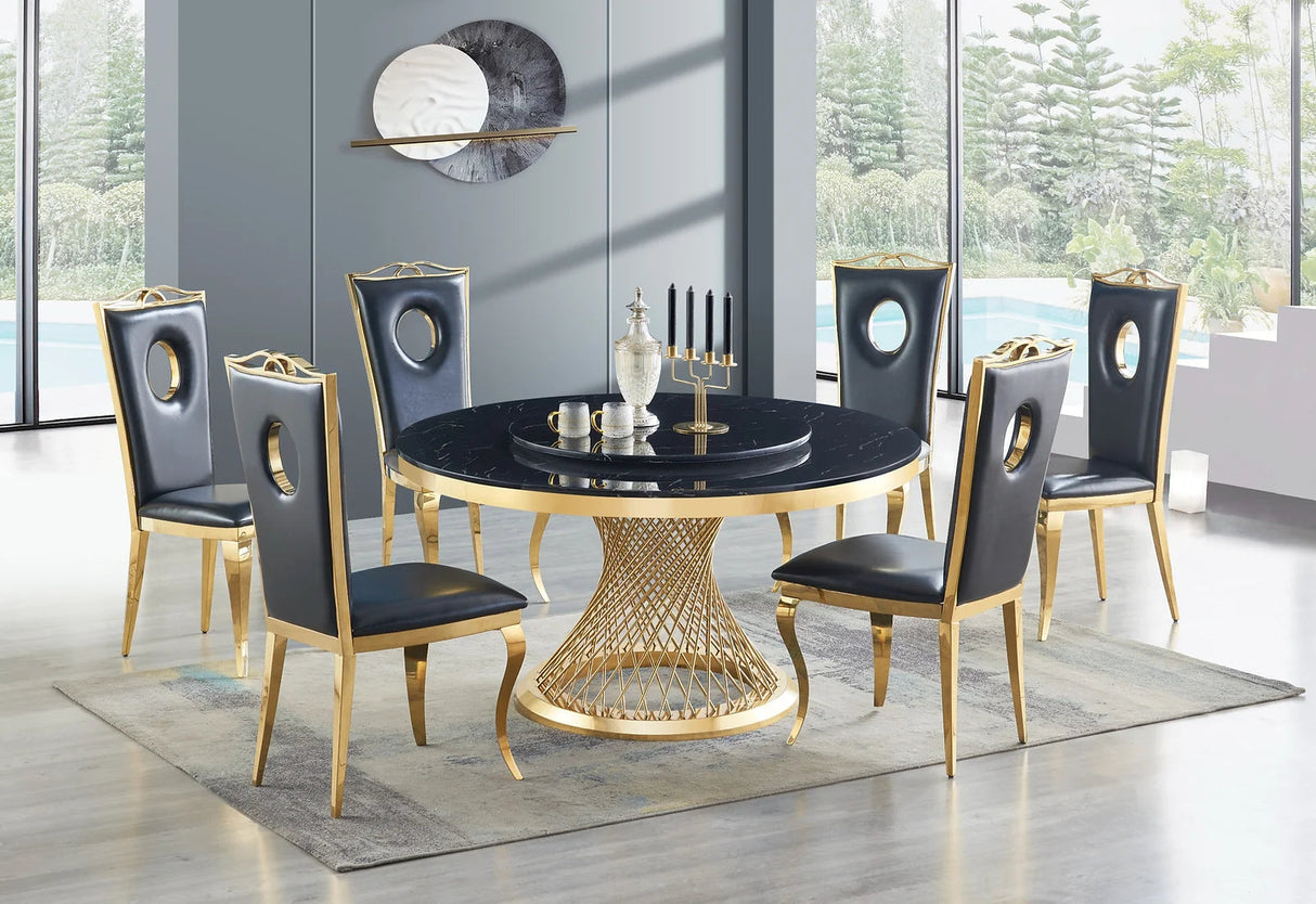 Unico Black/Gold Dining Table by New Era Innovations at Eve Furniture