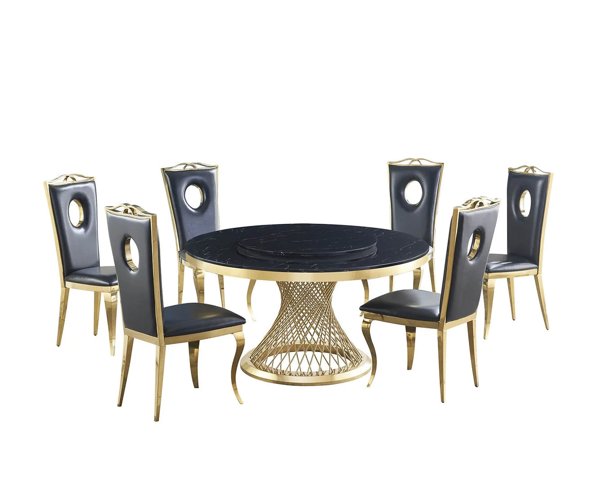 Unico Black/Gold Dining Table by New Era Innovations at Eve Furniture